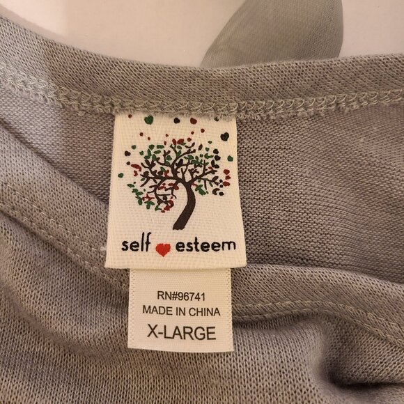 GRAY SELF ESTEEM LACE TOP - XL - Picture 4 of 5